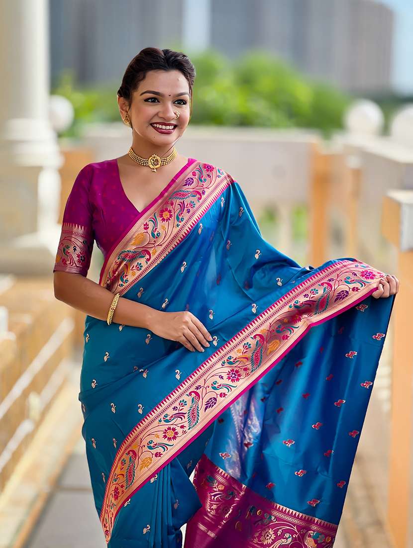 women self design paithani saree with blouse - 22298932 -  Standard Image - 3