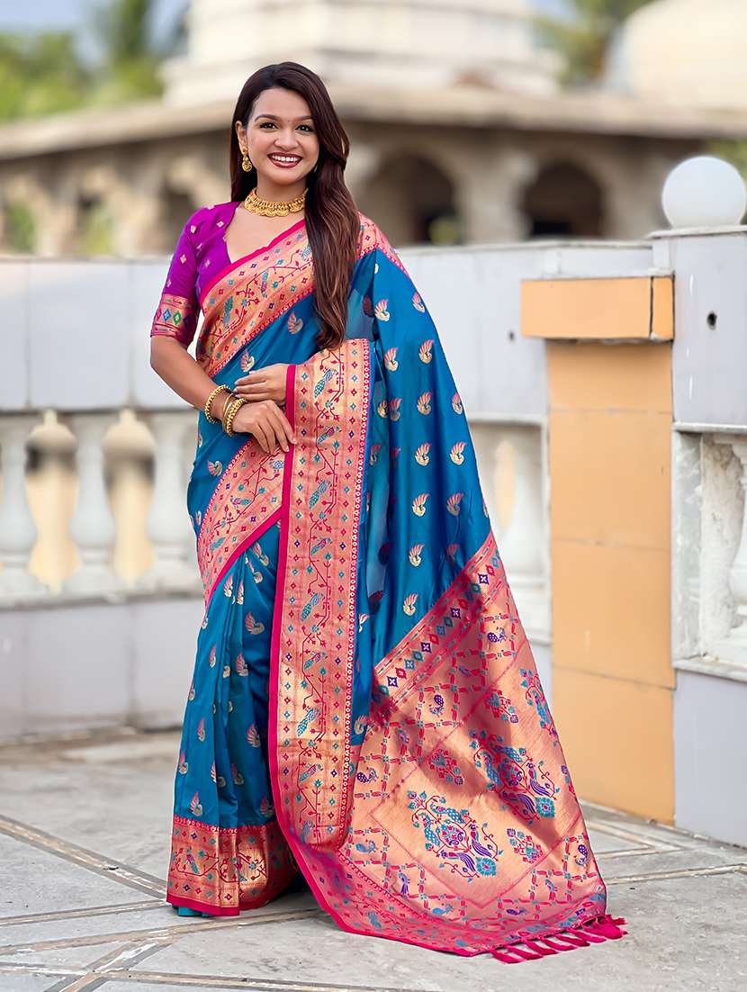 women self design paithani saree with blouse