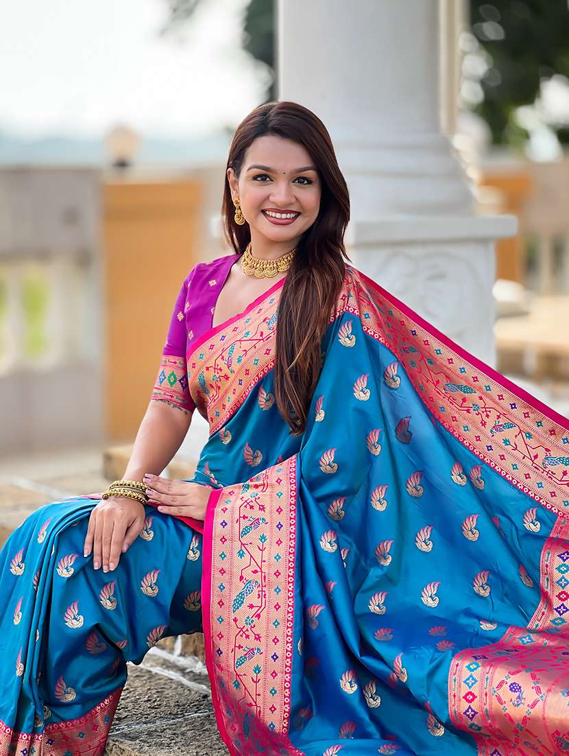 women self design paithani saree with blouse - 22298942 -  Standard Image - 3