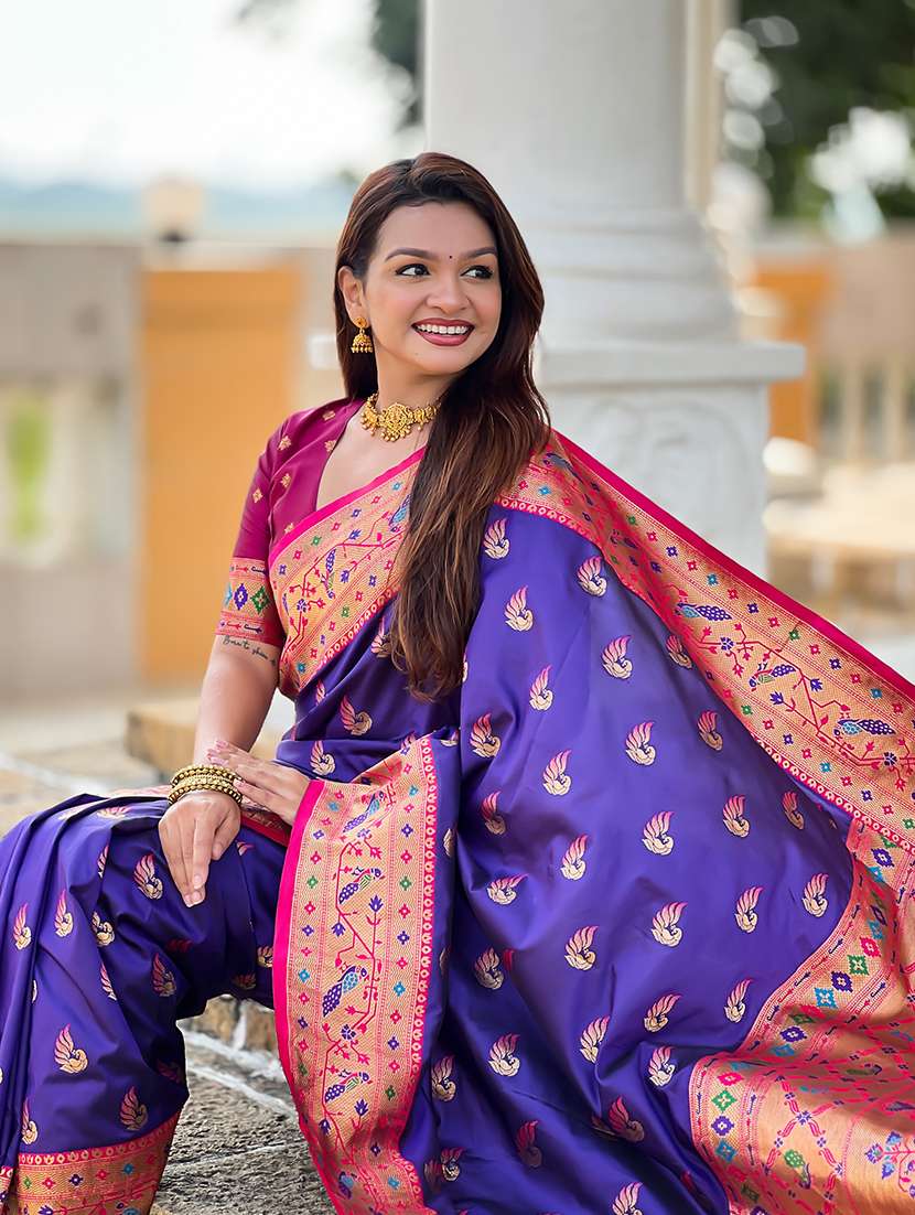 women self design paithani saree with blouse - 22298947 -  Standard Image - 3