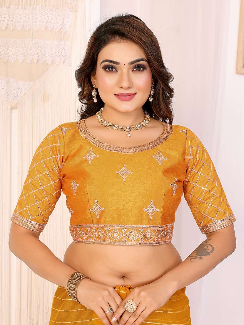 women striped bordered saree with blouse - 22298964 -  Standard Image - 5