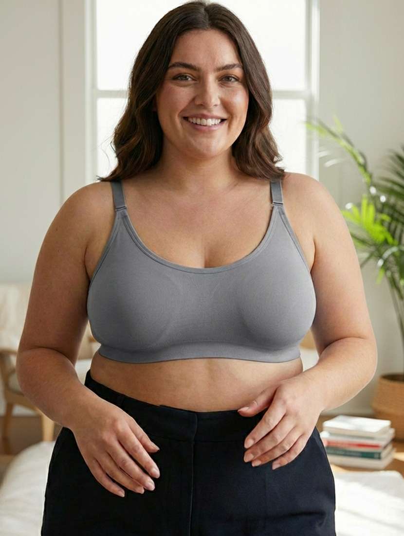 women plus size solid non padded bra