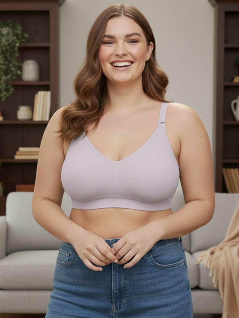 women plus size solid non padded bra