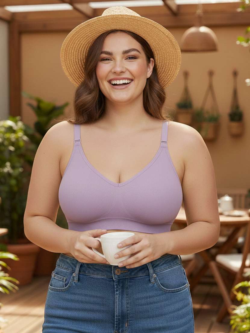 women plus size solid non padded bra