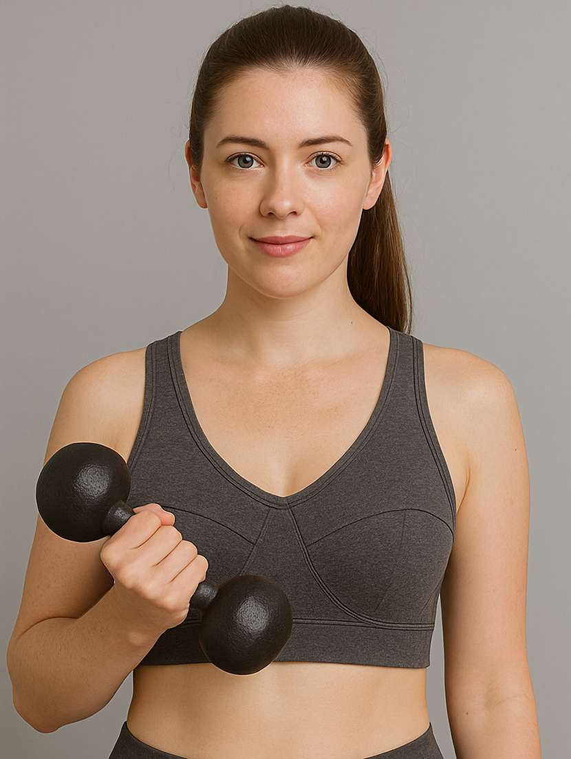 women solid non padded sports bra