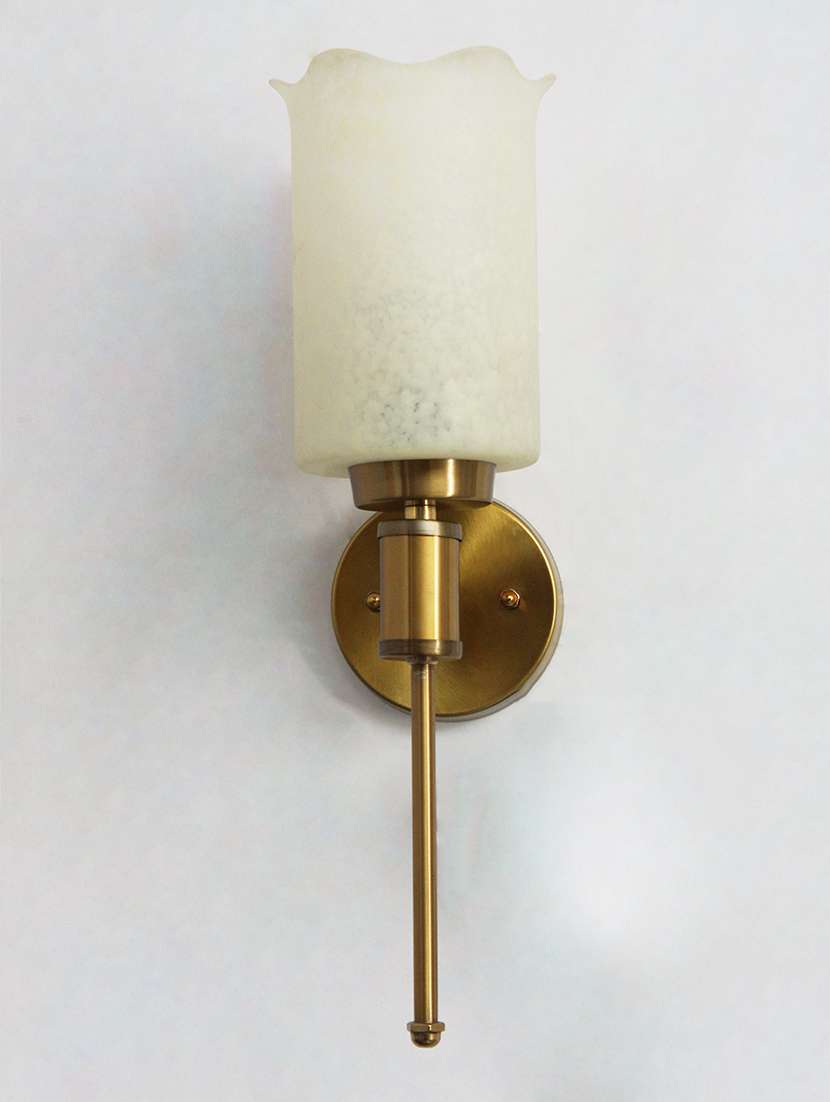 cylindrical flower glass wall sconce – brass finish - 22299041 -  Standard Image - 3