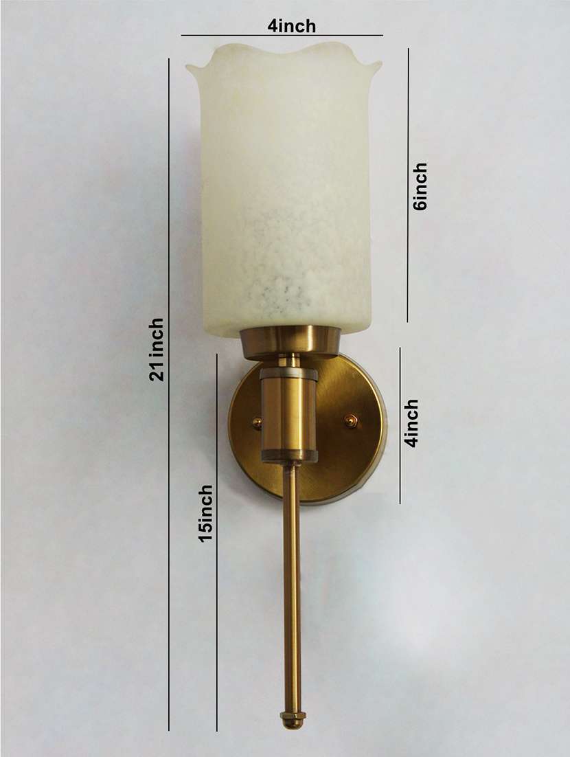 cylindrical flower glass wall sconce – brass finish - 22299041 -  Standard Image - 5