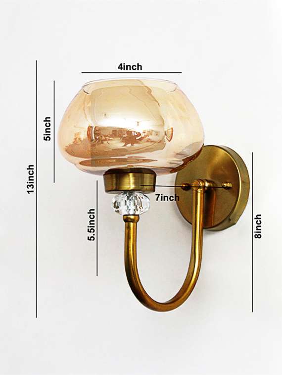 amber rounded bowl glass wall sconce - 22299042 -  Standard Image - 5