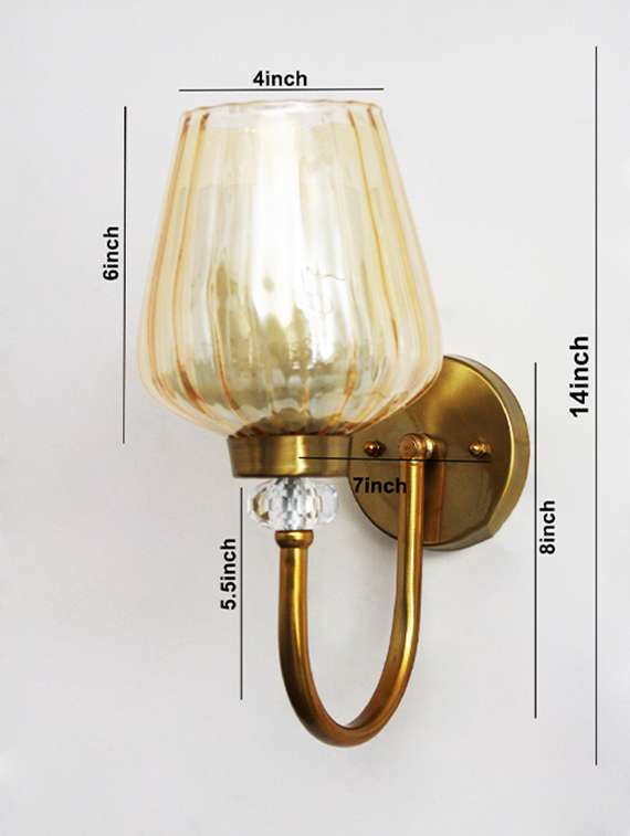 fluted gold tulip glass wall sconce - 22299049 -  Standard Image - 5