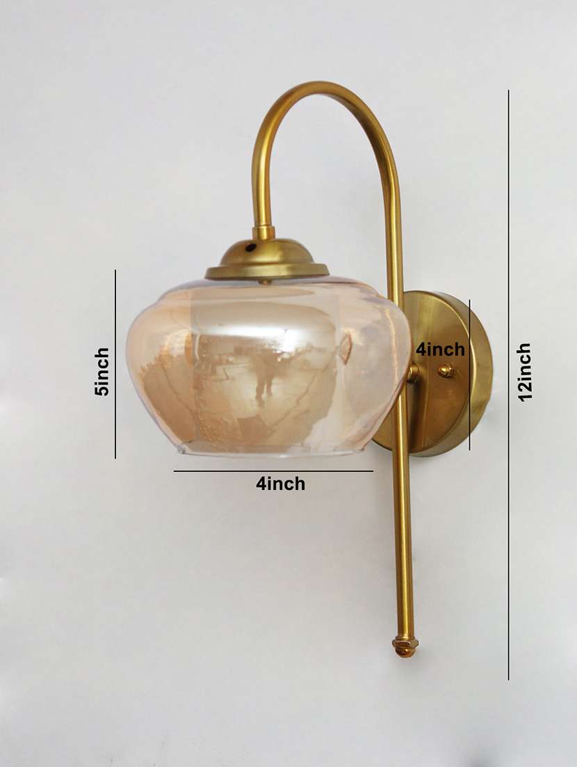 curved brass gooseneck glass wall light - 22299113 -  Standard Image - 3