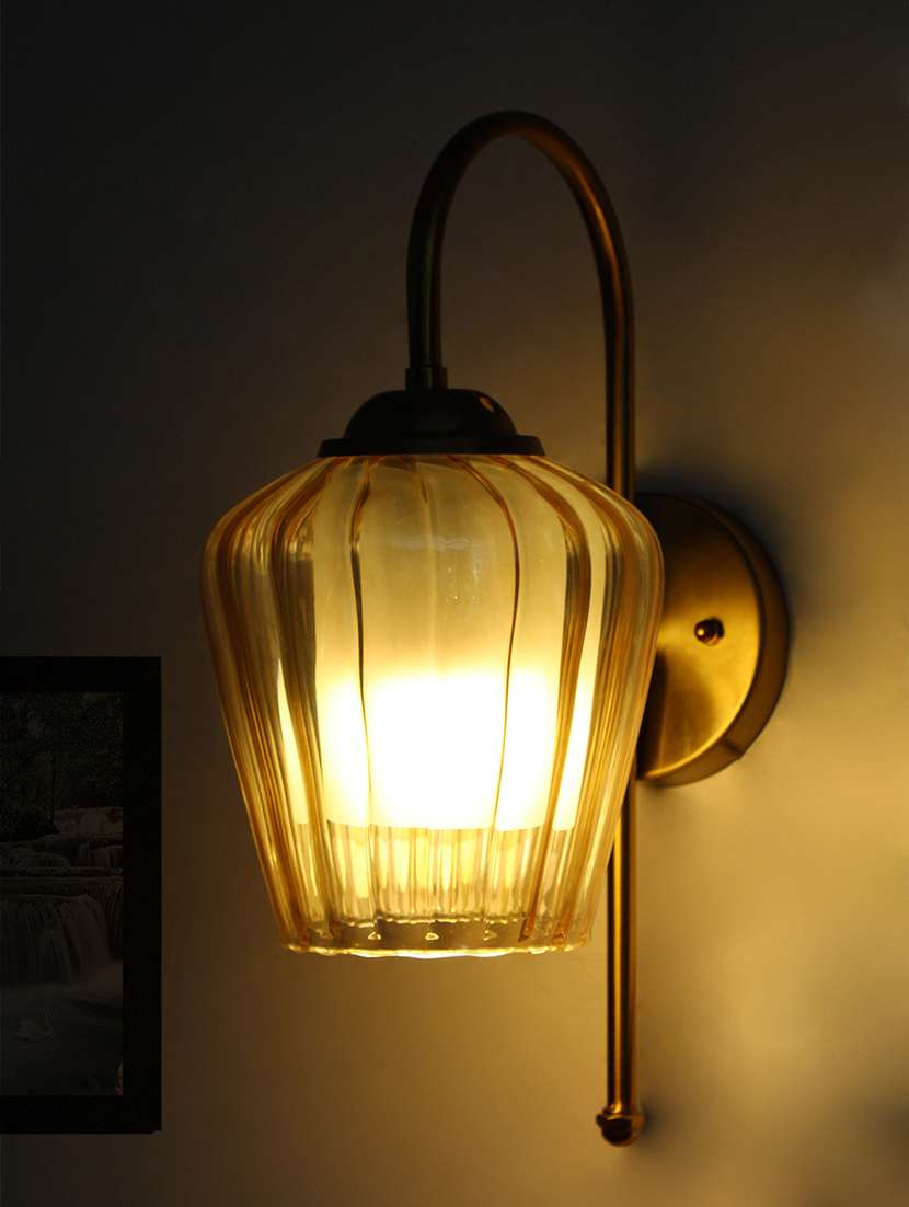 antique bend gold tulip shape wall light