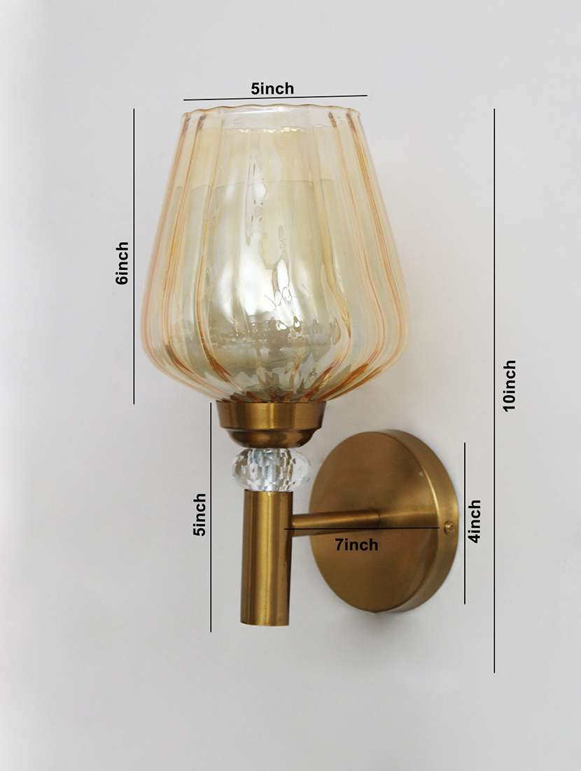 petal-shaped amber gold glass wall light - 22299125 -  Standard Image - 5