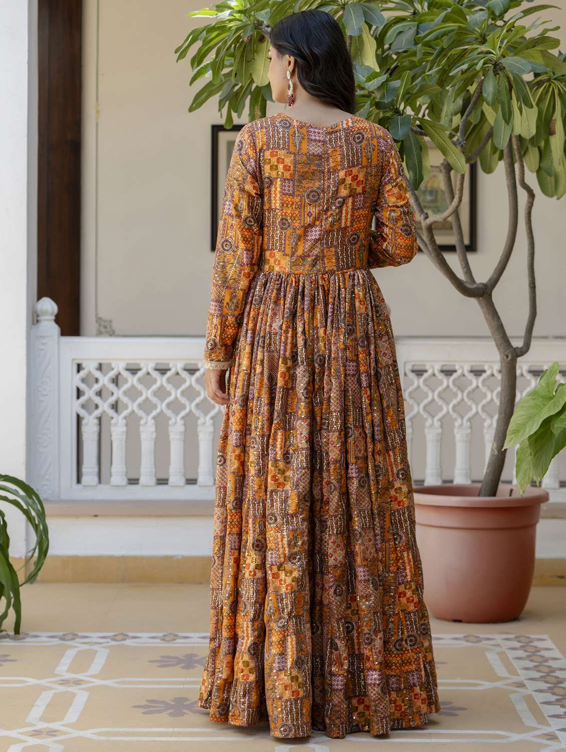 women printed long sleeve kurta with dupatta set - 22299152 -  Standard Image - 5