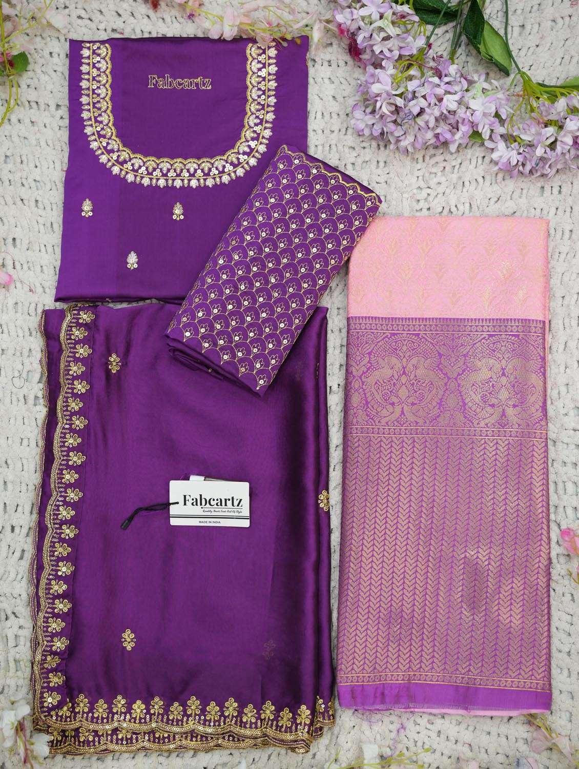 pink silk flared lehenga