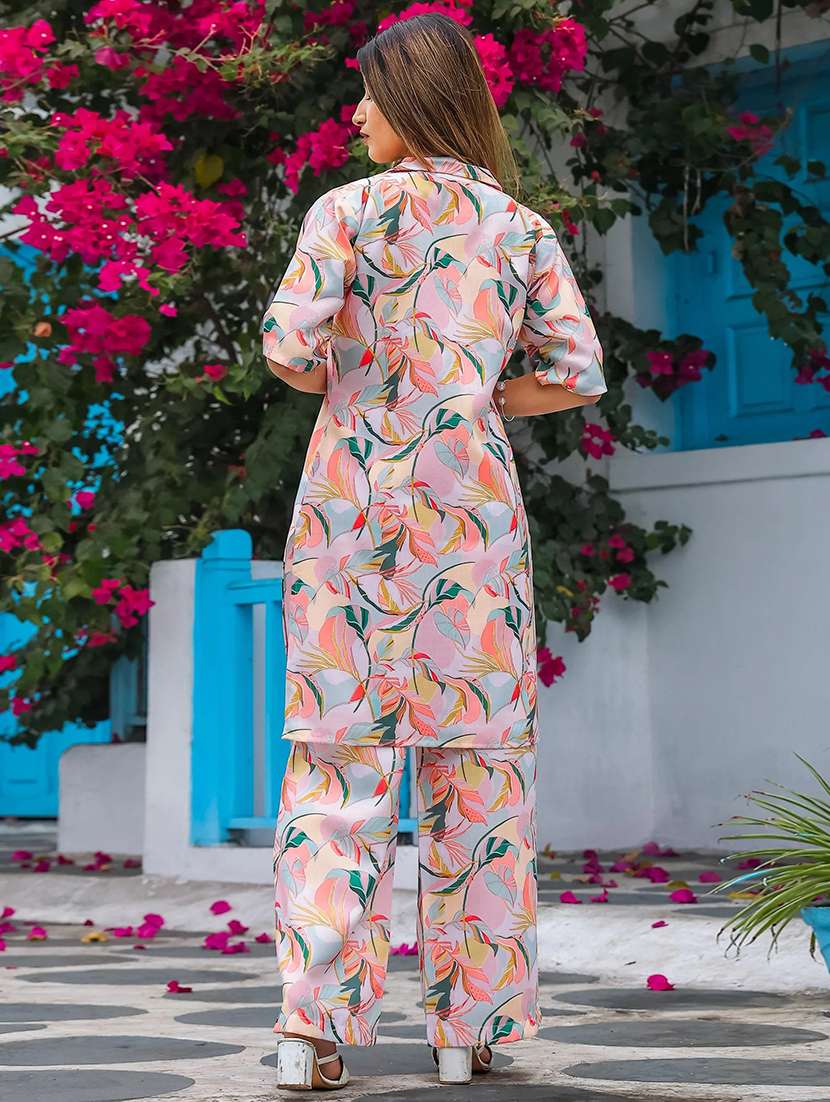 women printed short sleeve ethnic co-ord set - 22299182 -  Standard Image - 3