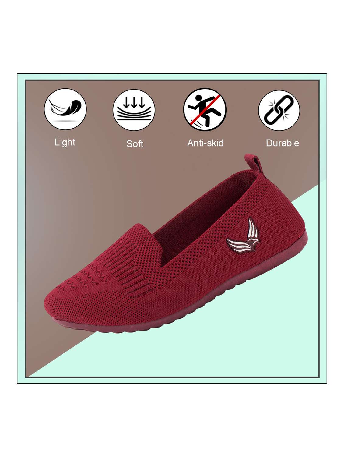 women red solid slip on loafer - 22299201 -  Standard Image - 5