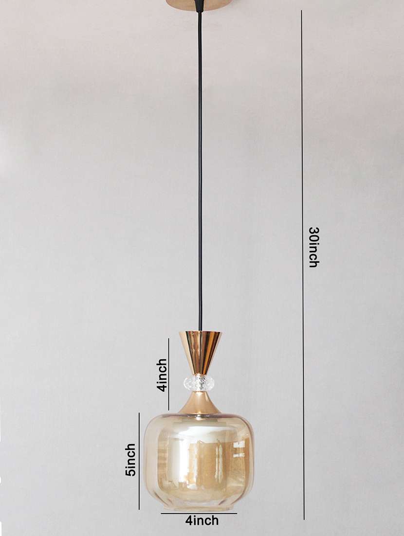 soft amber glass hanging lamp gold finish - 22299202 -  Standard Image - 5