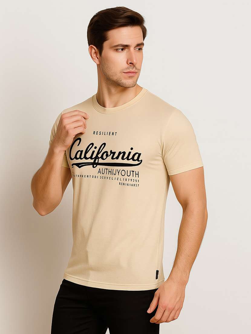 men typographic short sleeve slim fit t-shirt