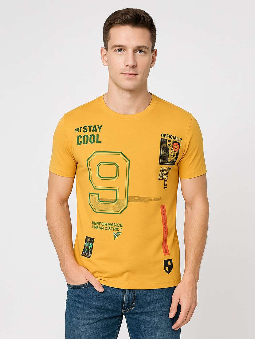 men typographic short sleeve slim fit t-shirt