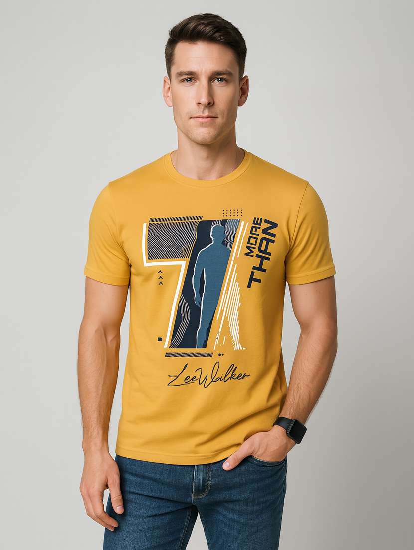 men printed short sleeve slim fit t-shirt