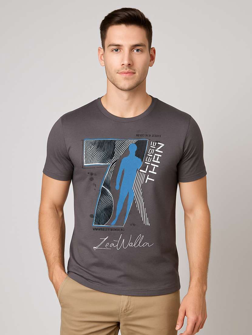 men printed short sleeve slim fit t-shirt