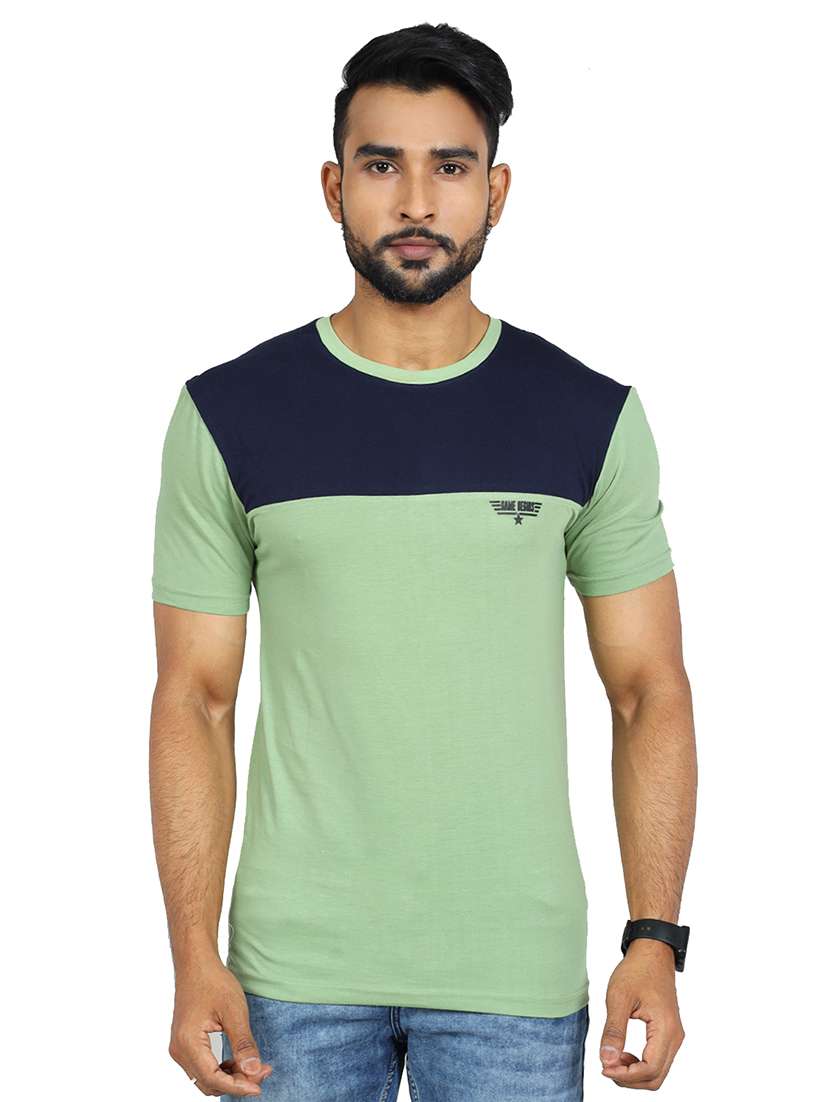 men color block short sleeve slim fit t-shirt