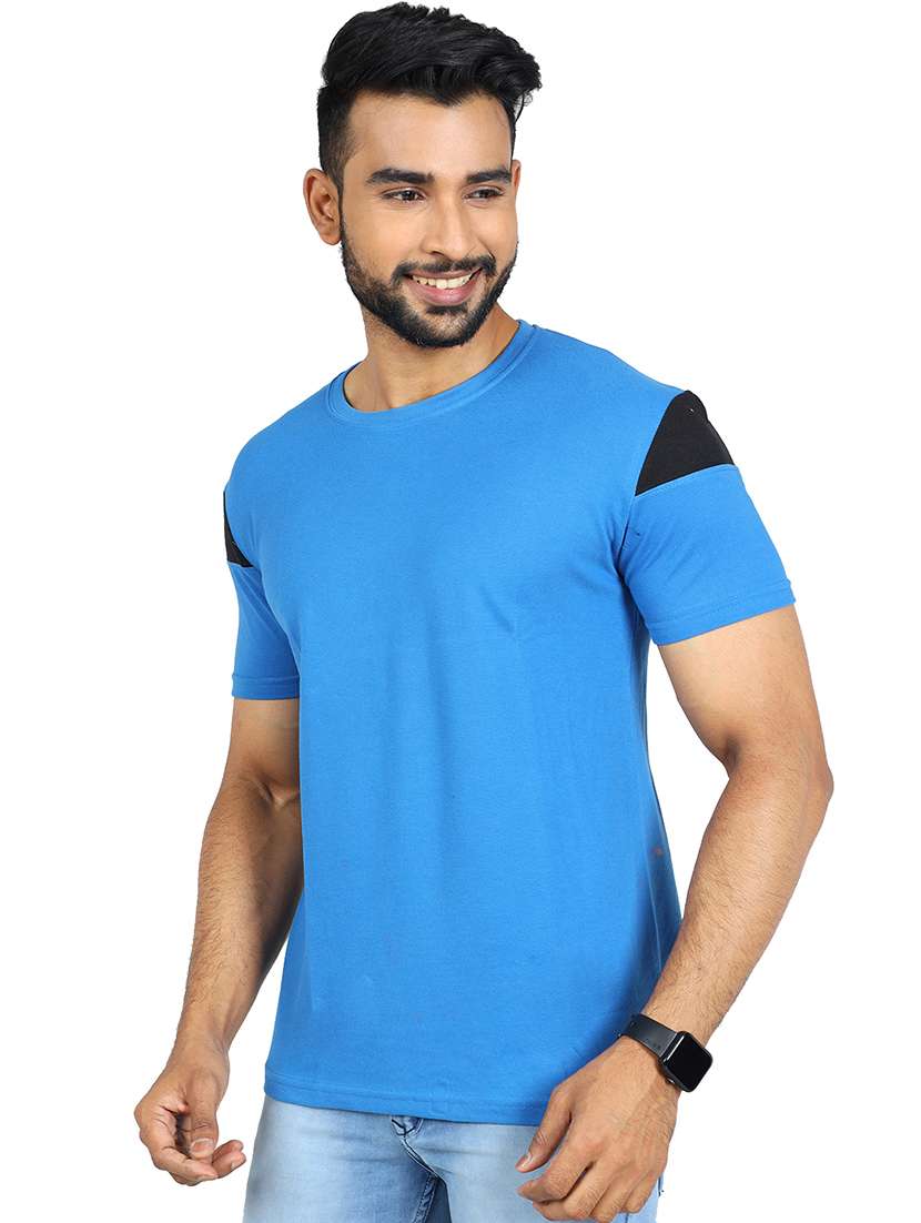 men color block short sleeve slim fit t-shirt