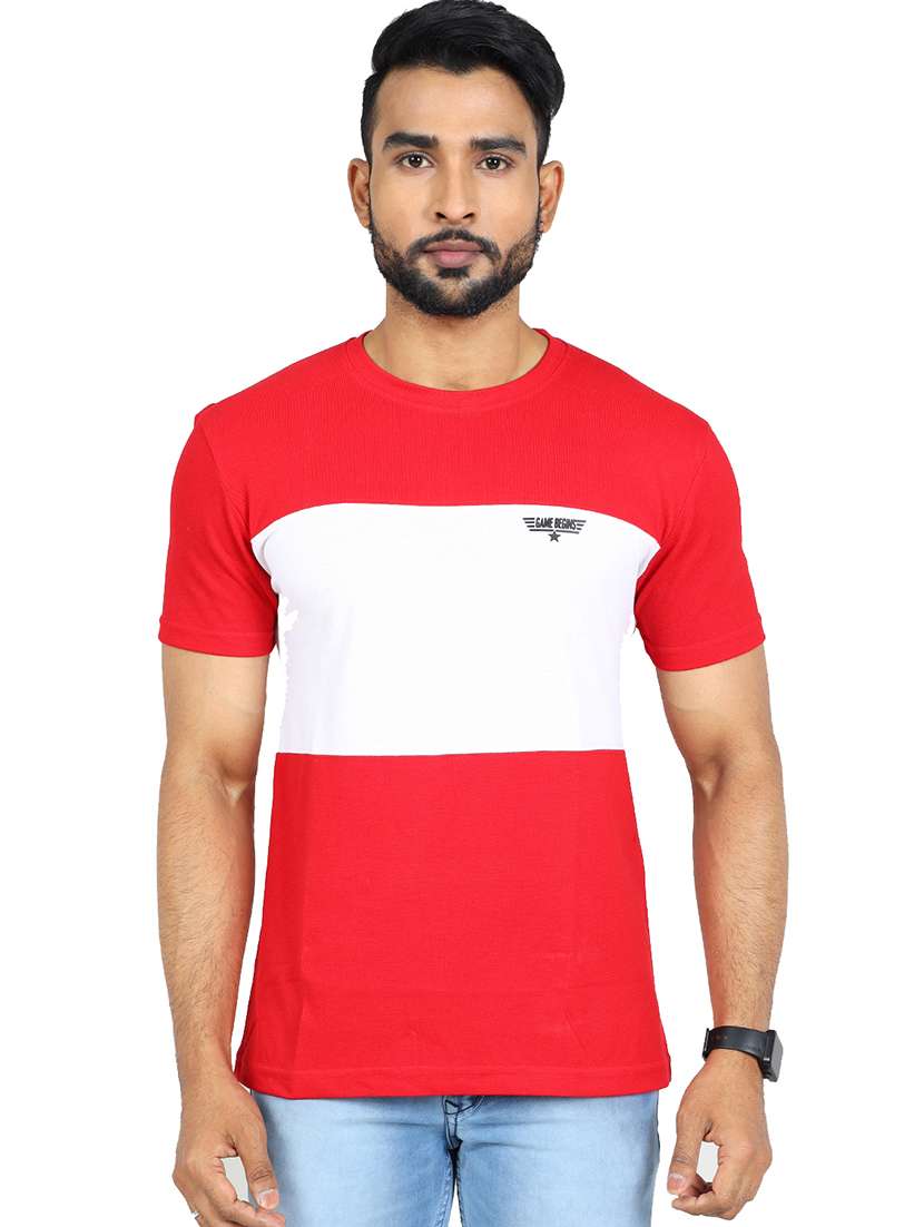 men color block short sleeve slim fit t-shirt