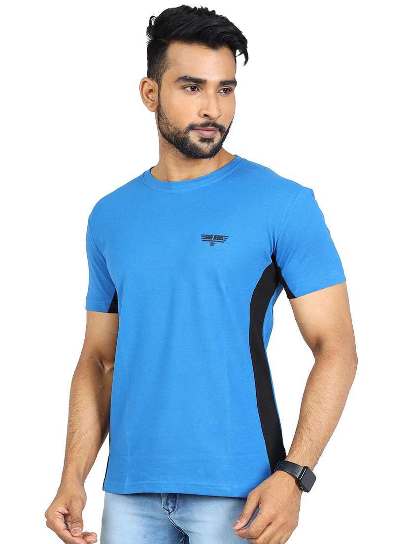 men color block short sleeve slim fit t-shirt