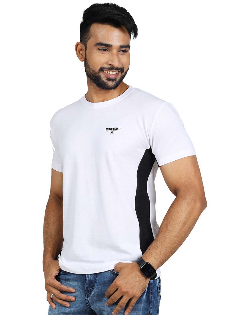 men color block short sleeve slim fit t-shirt