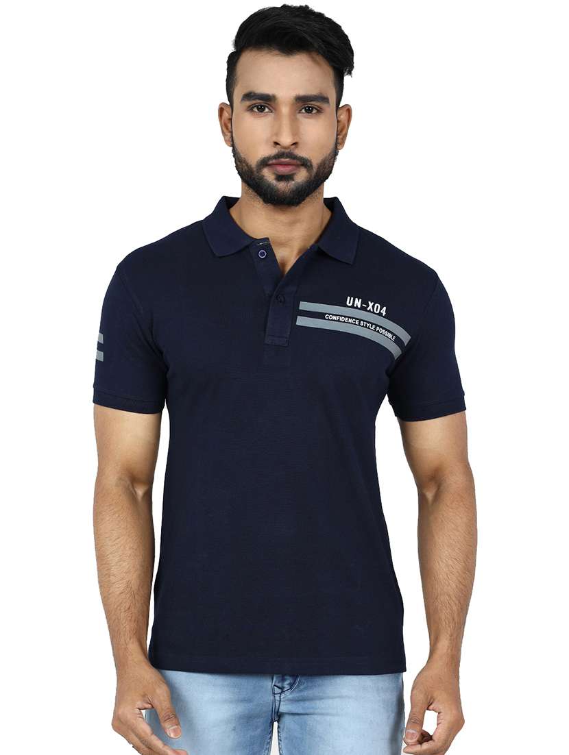 men printed short sleeve slim fit polo t-shirt