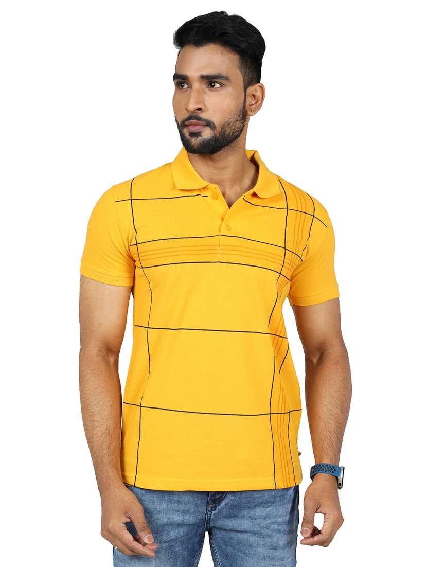men printed short sleeve slim fit polo t-shirt