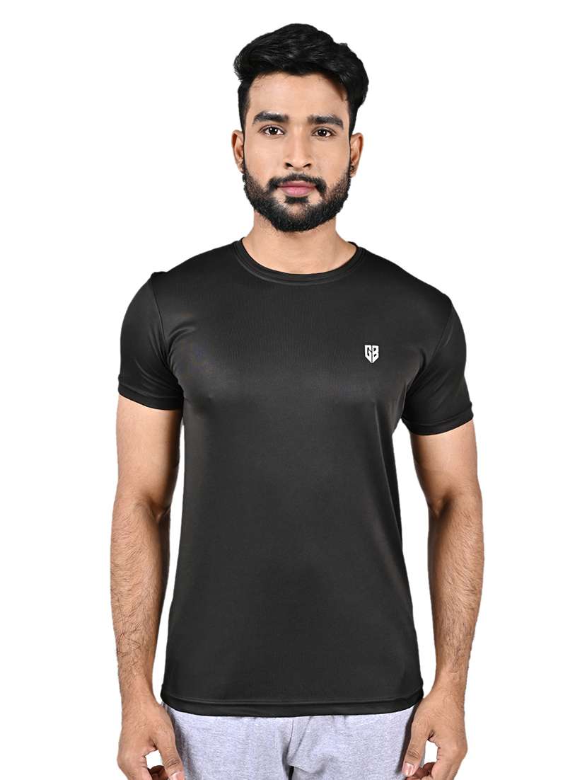 men solid short sleeve slim fit t-shirt