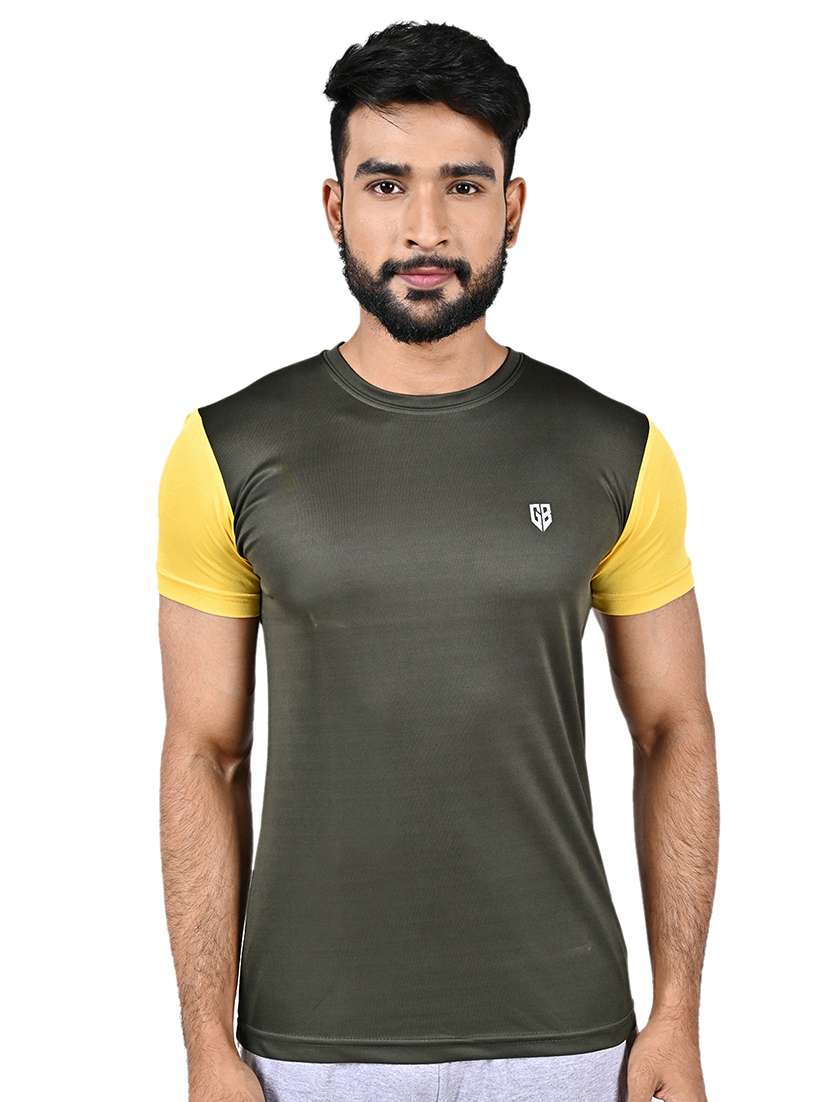 men color block short sleeve slim fit t-shirt