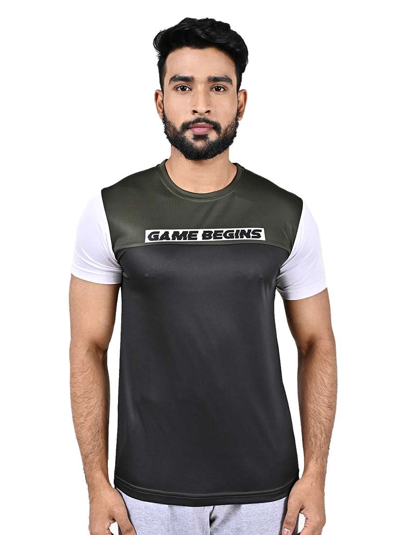men color block short sleeve slim fit t-shirt
