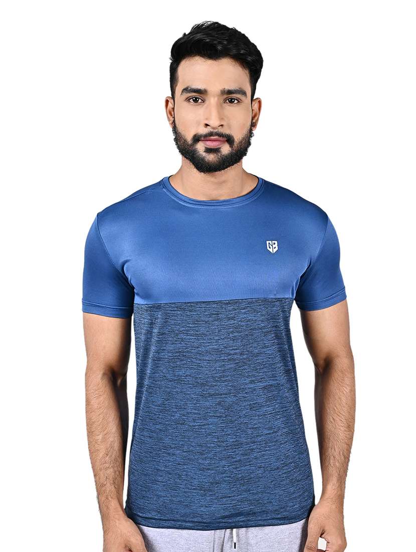 men color block short sleeve slim fit t-shirt
