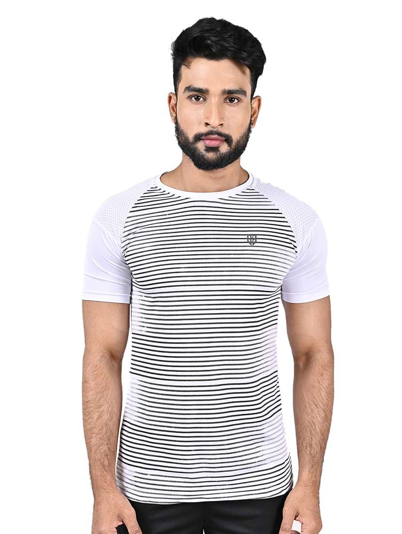 men striped short sleeve slim fit t-shirt