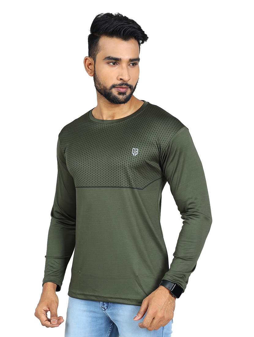 men printed long sleeve slim fit t-shirt