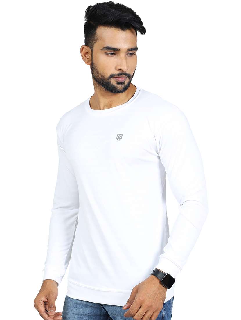 men logo print long sleeve slim fit t-shirt