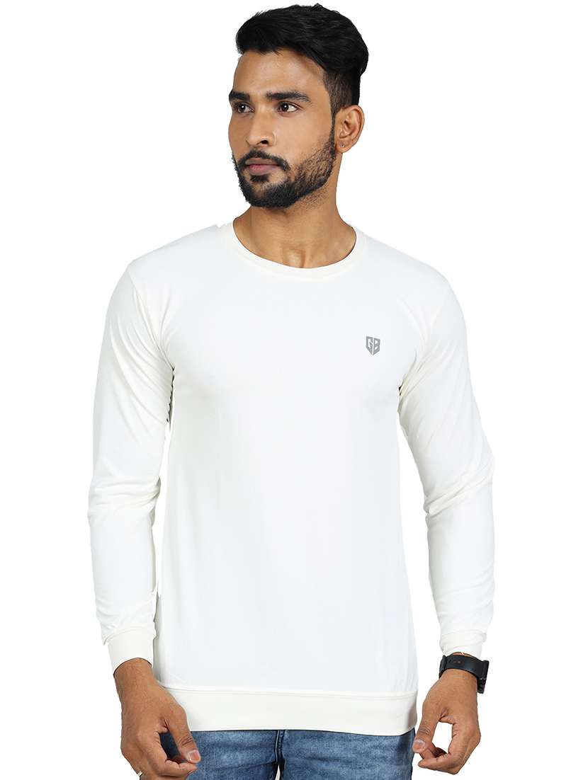 men logo print long sleeve slim fit t-shirt