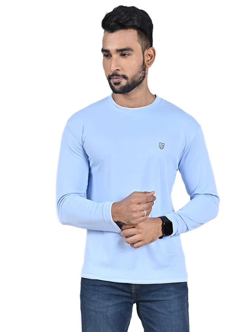 men logo print long sleeve slim fit t-shirt