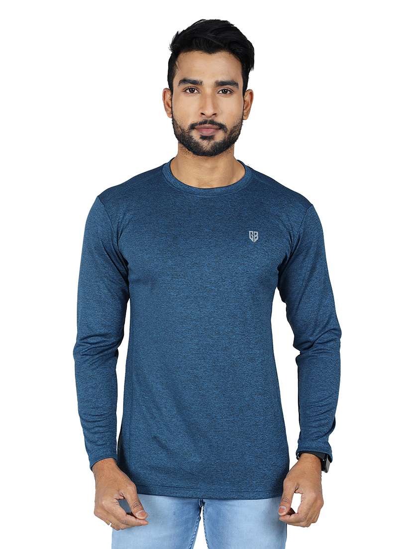 men textured long sleeve slim fit t-shirt
