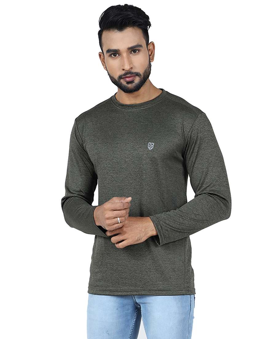 men textured long sleeve slim fit t-shirt