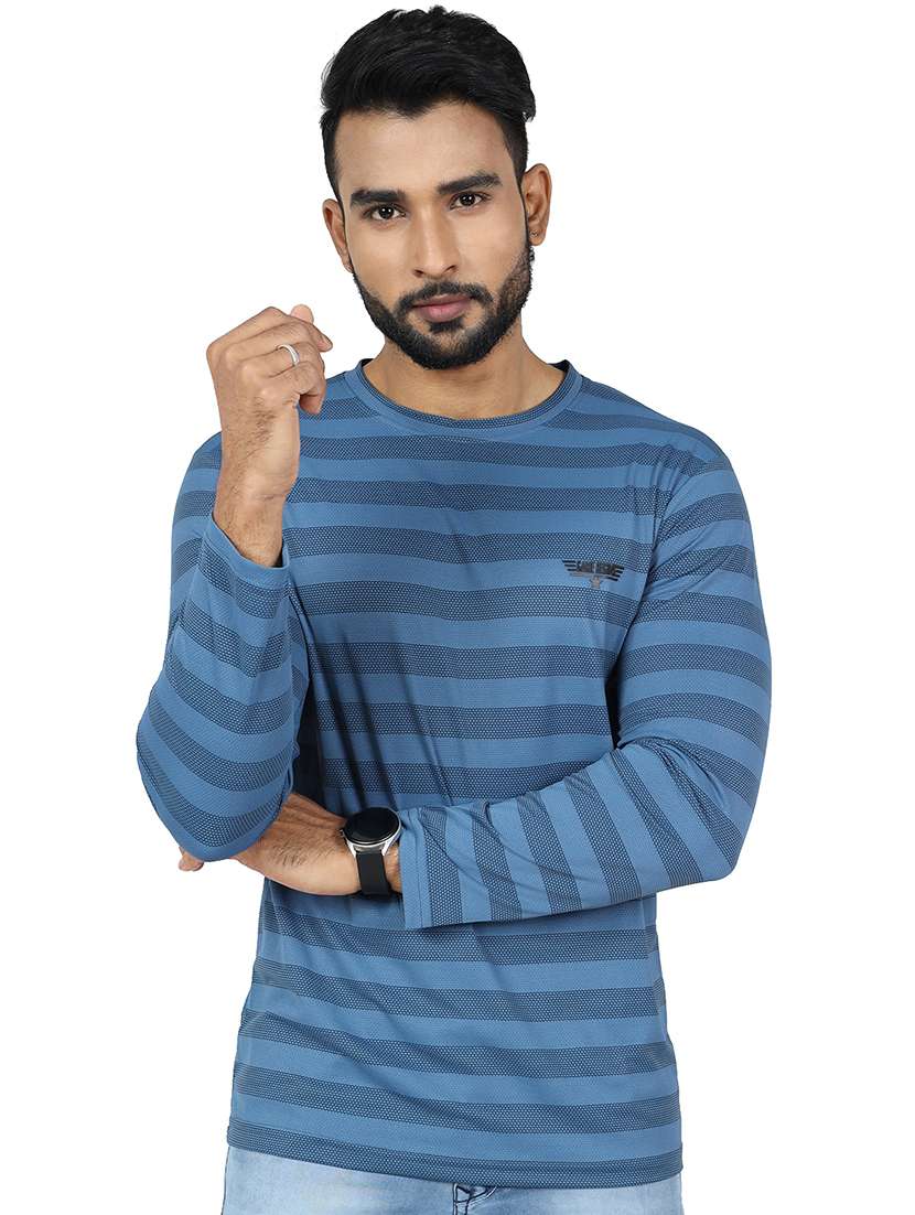 men striped long sleeve slim fit t-shirt