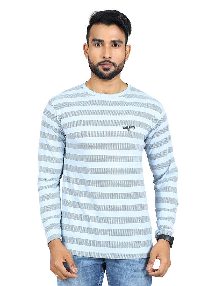 men striped long sleeve slim fit t-shirt