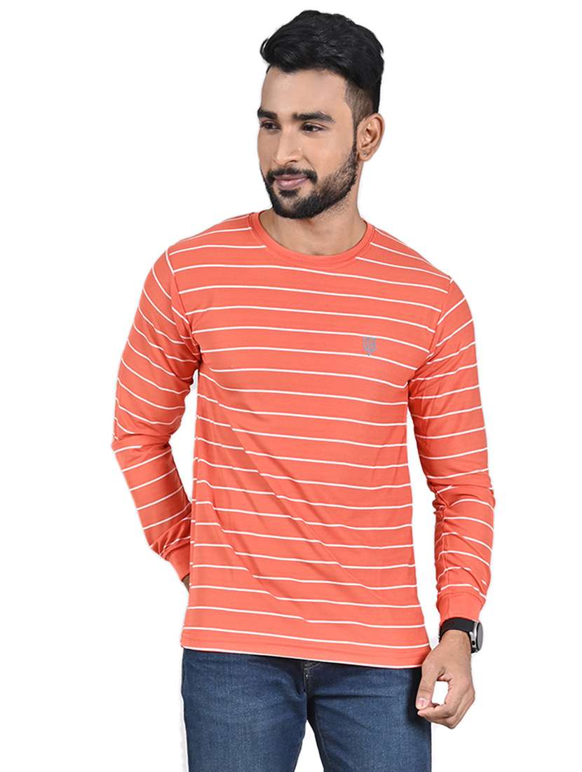 men striped long sleeve slim fit t-shirt