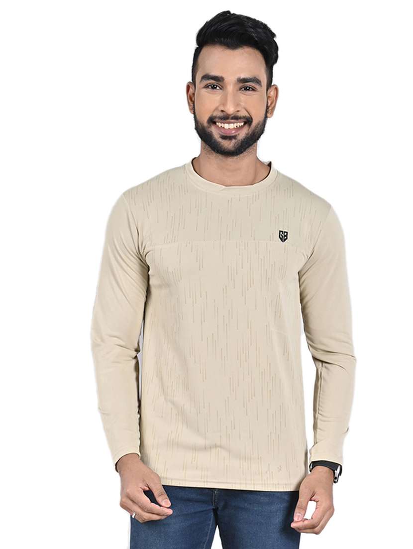 men striped long sleeve slim fit t-shirt