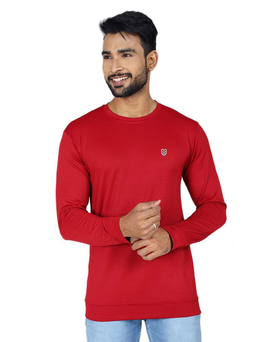 men logo print long sleeve slim fit t-shirt