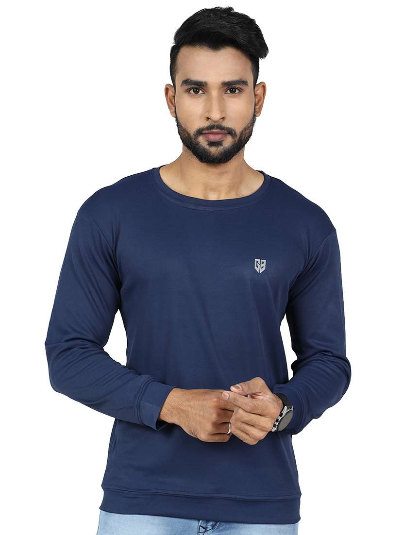men logo print long sleeve slim fit t-shirt