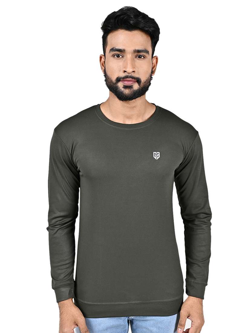 men logo print long sleeve slim fit t-shirt
